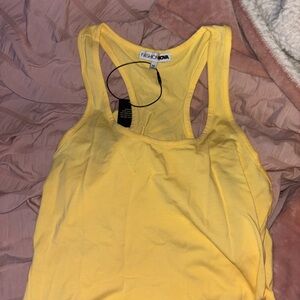 Fashion Nova Yellow Scoop Racerback Tank